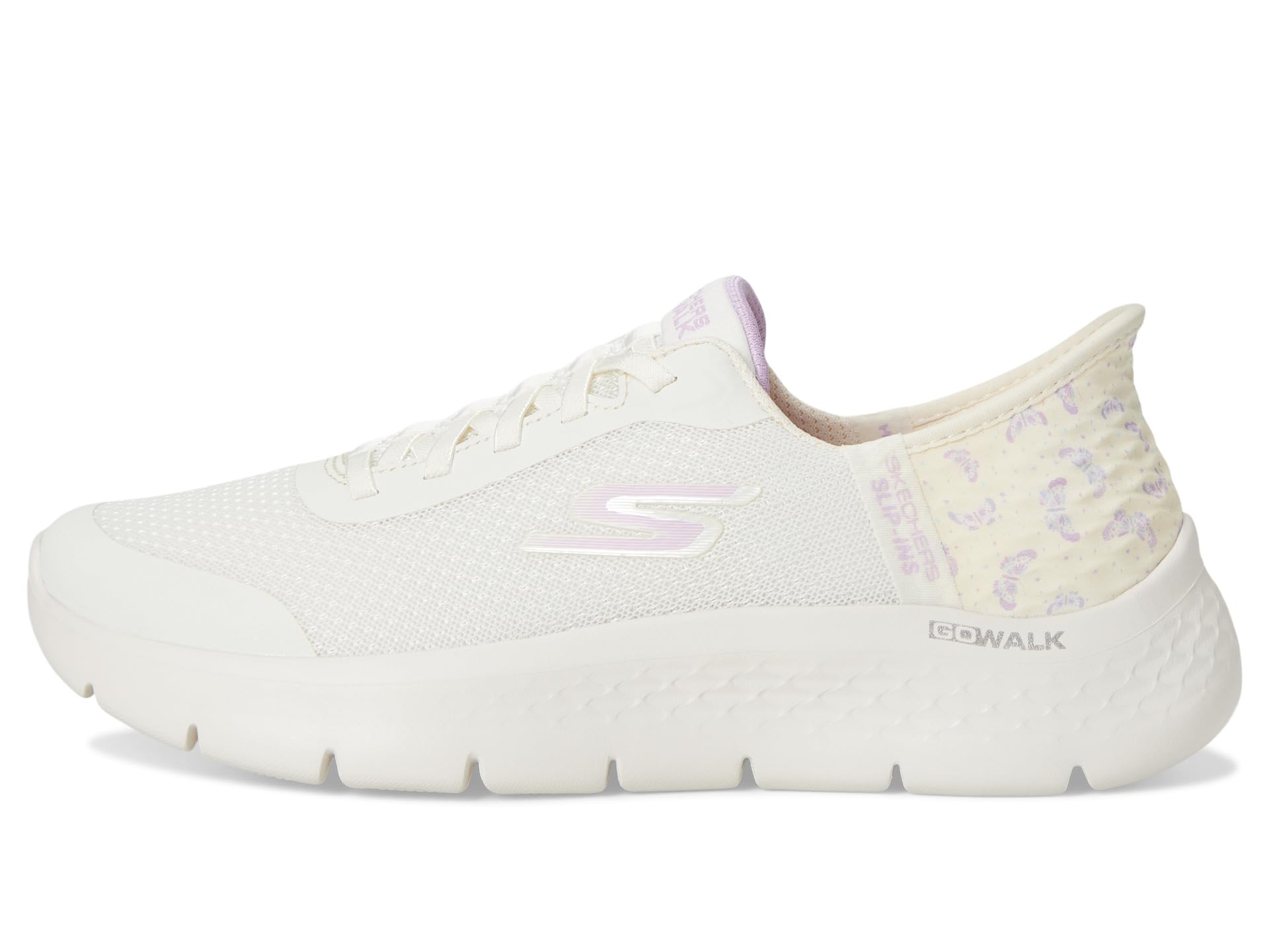 Кроссовки SKECHERS Performance Go Walk Flex Eva Hands Free Slip-Ins, цвет Natural/Purple — фото 4