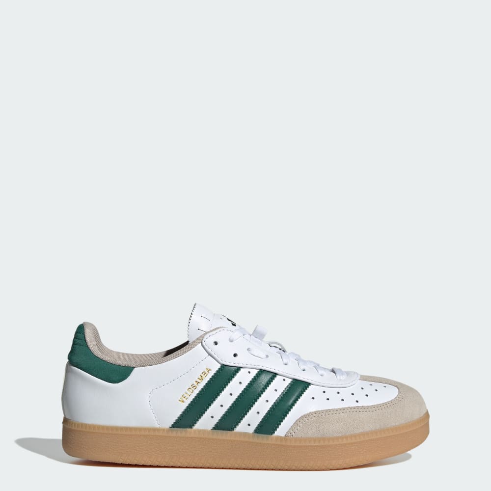 

Кроссовки Adidas Velosamba Leather Shoes, цвет Cloud White/Collegiate Green/Wonder Beige