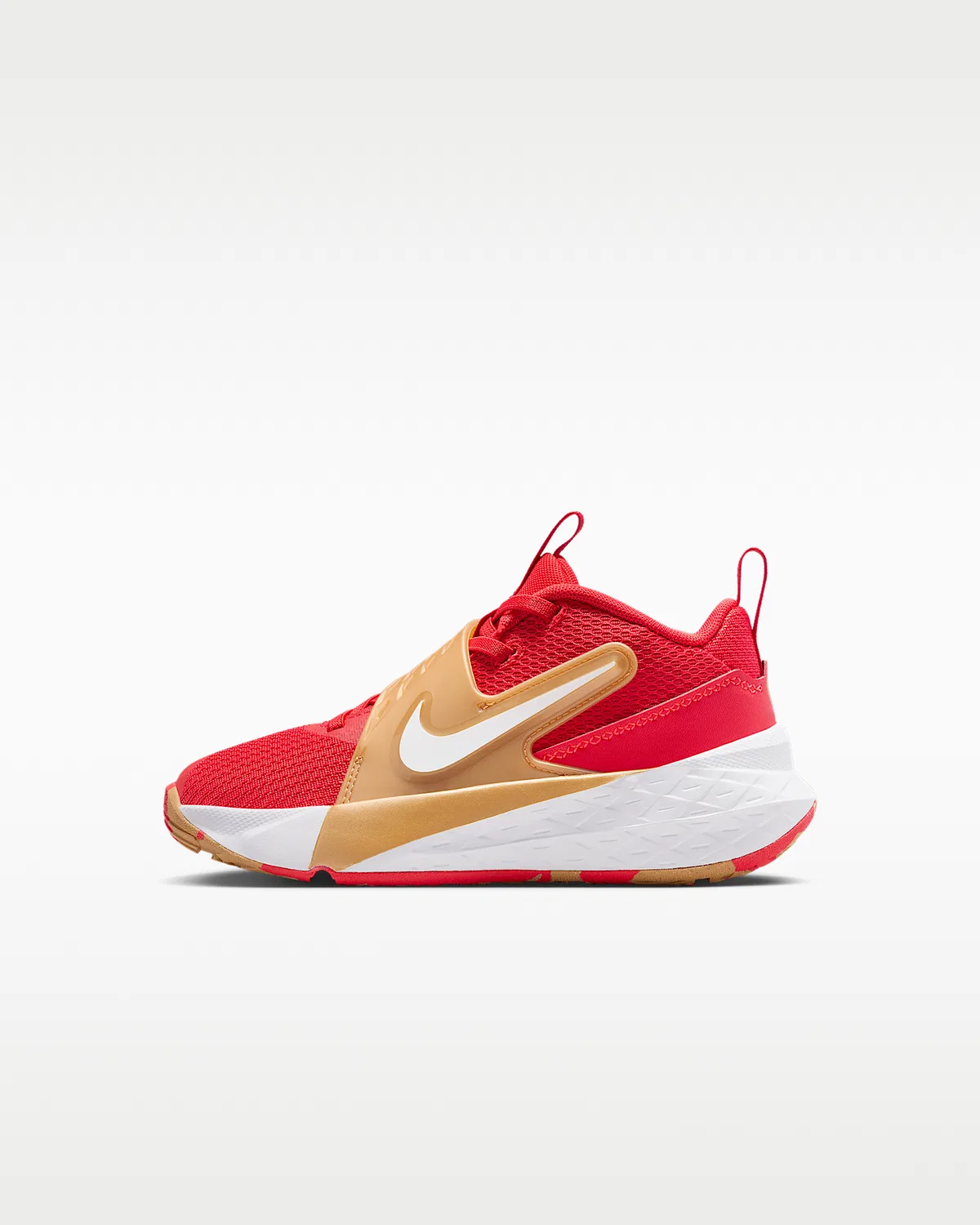Детские кроссовки Nike Team Hustle D 12, University Red/Metallic Gold/Bright Crimson/White
