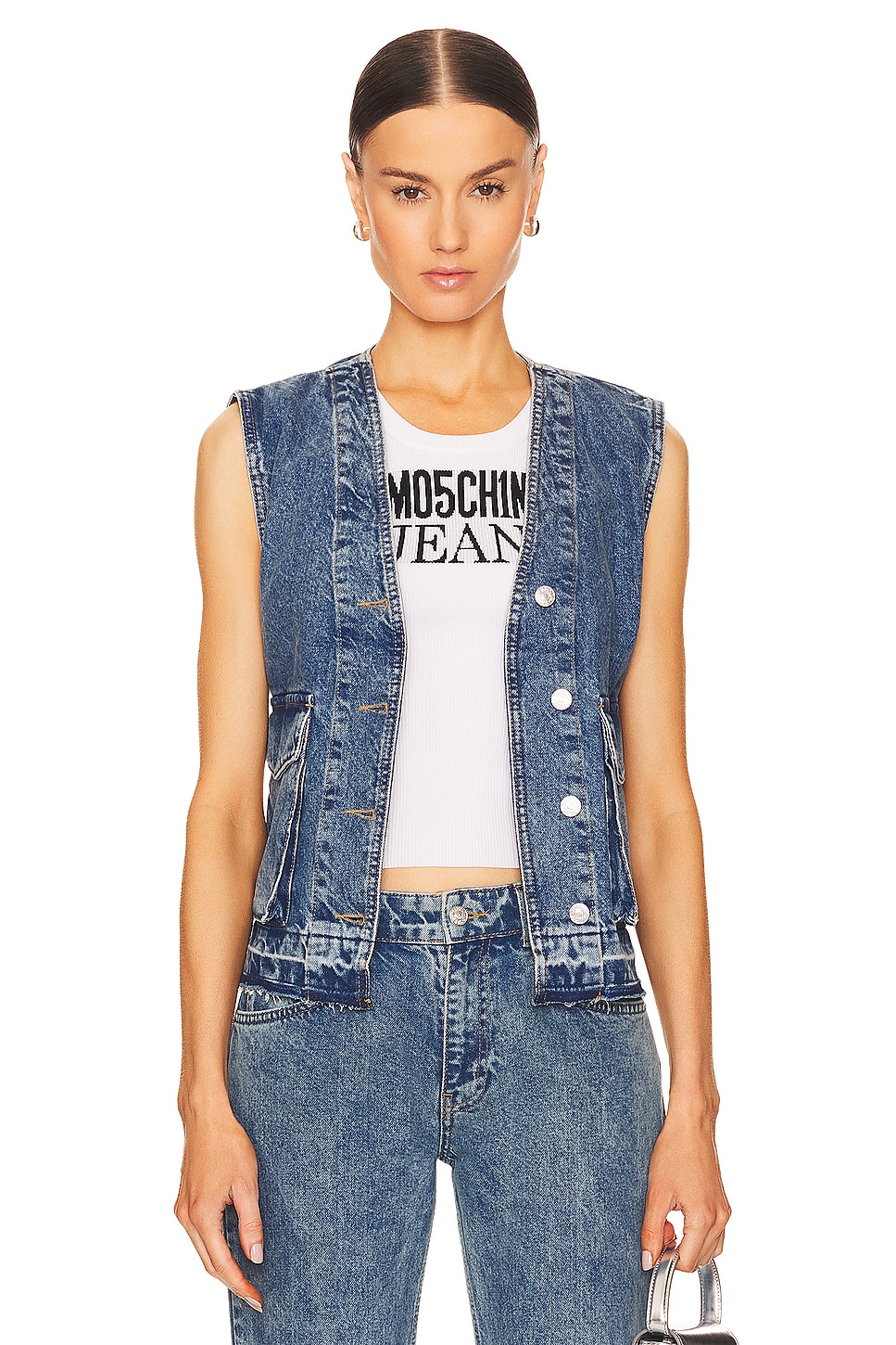 

Джинсовый жилет Moschino Jeans, мультиколор