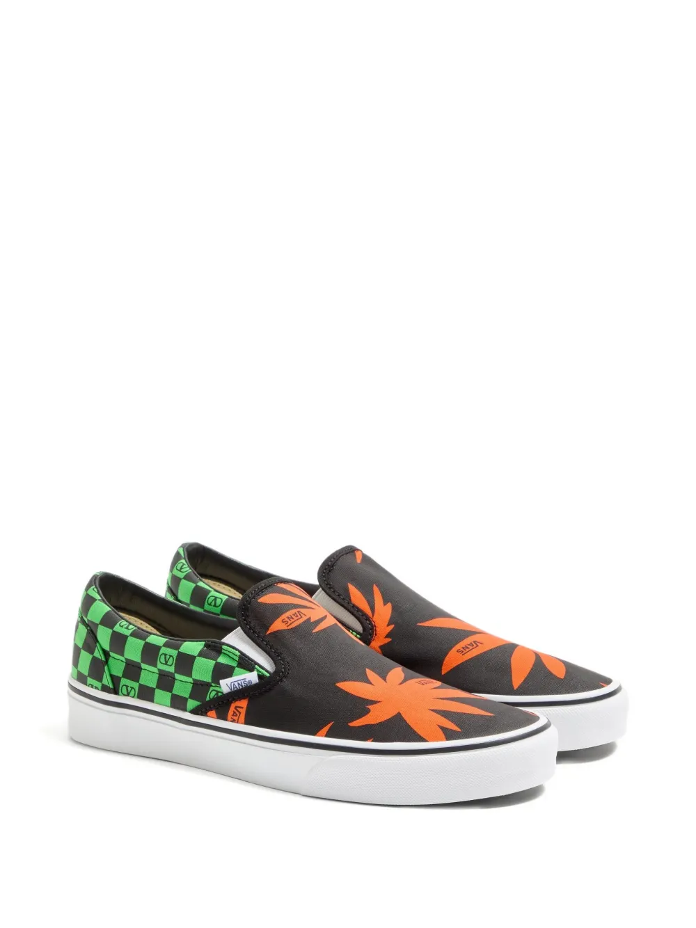 Слипоны в клетку с логотипом VLogo Signature из коллаборации с Vans Valentino Garavani, черный — фото 2