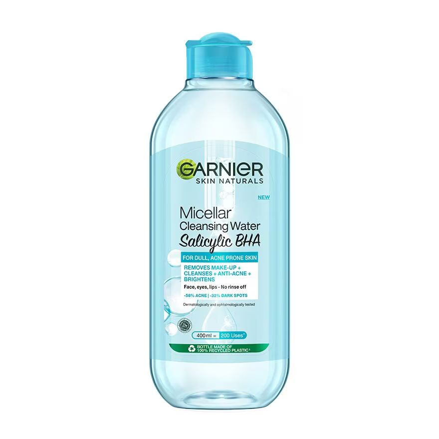 

Garnier Skin Naturals Мицеллярная очищающая вода с салициловой кислотой BHA 400 мл. ล้างเครื่องสำอาง, Blue