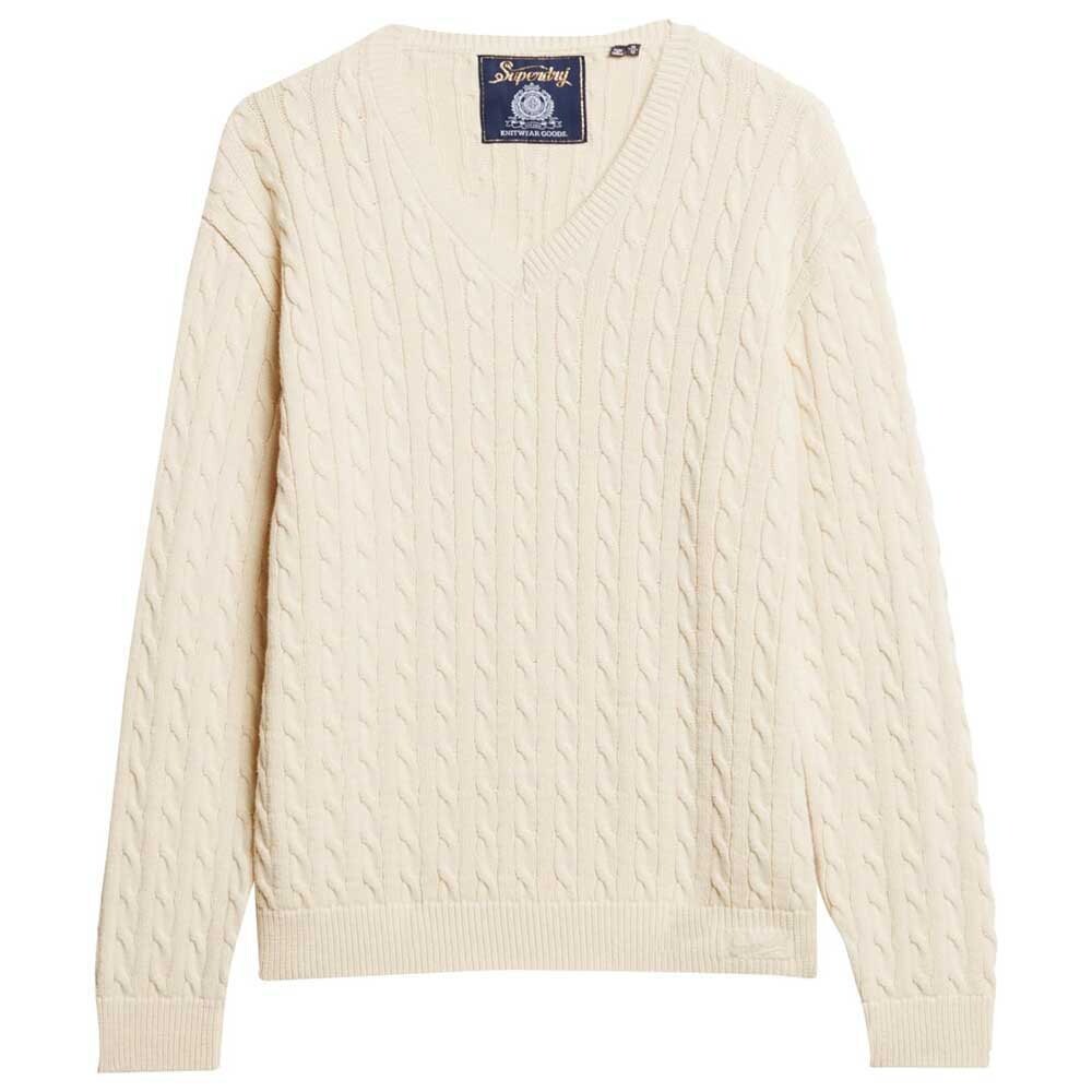 

Свитер Superdry Oversized V Cable V Neck, бежевый