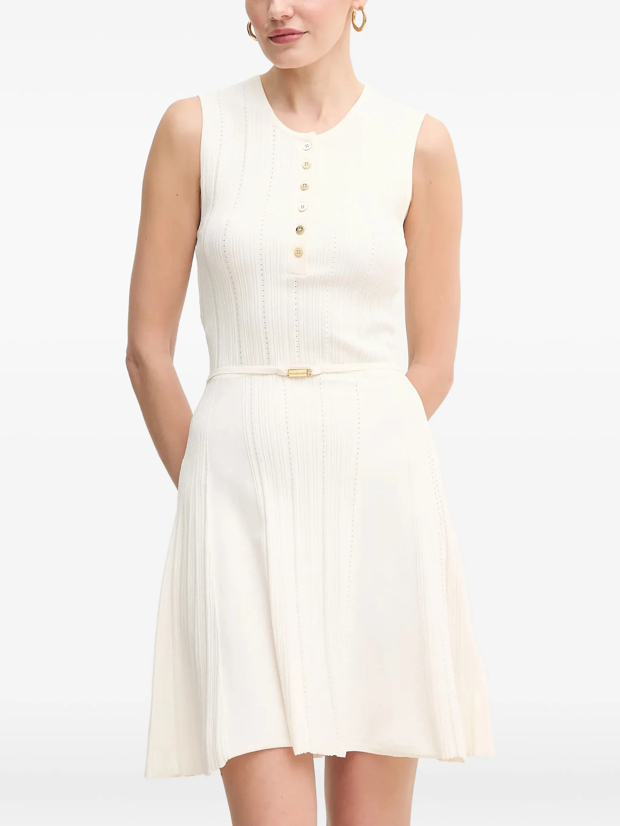 

Трикотажное платье с поясом Guess Usa, белый