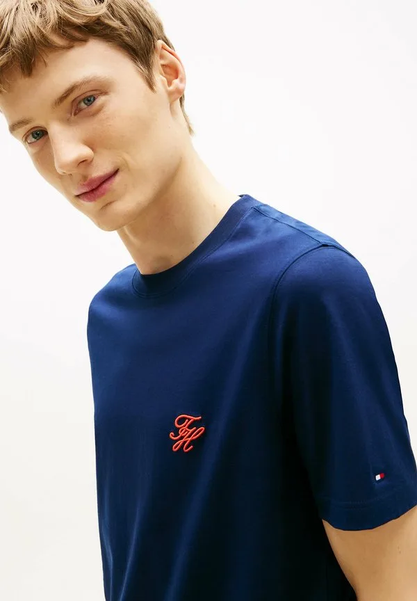 Футболка с монограммой script swimshop, базовая футболка Tommy Hilfiger, Carbon Navy — фото 4