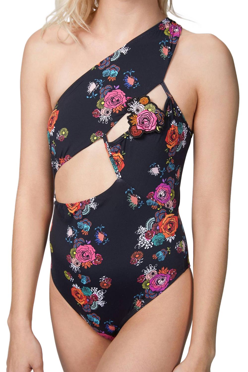 

Асимметричный цельный купальник с цветочным букетом AMIR SLAMA, Floral Bouquet