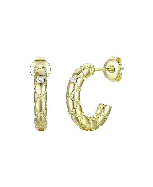 

Серьги-Кольца открытого типа с покрытием из 14-каратного золота Rachel Glauber, walnut