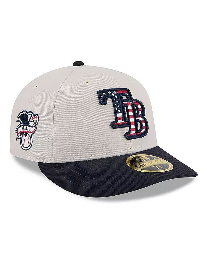 

Мужская черная приталенная шляпа Tampa Bay Rays 2024 Fourth of июля 59FIFTY New Era, бежевый