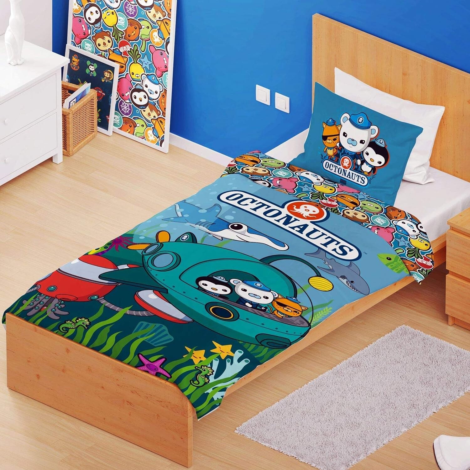 

Одинарный комплект пододеяльника и наволочки Octonauts Mission, Blue