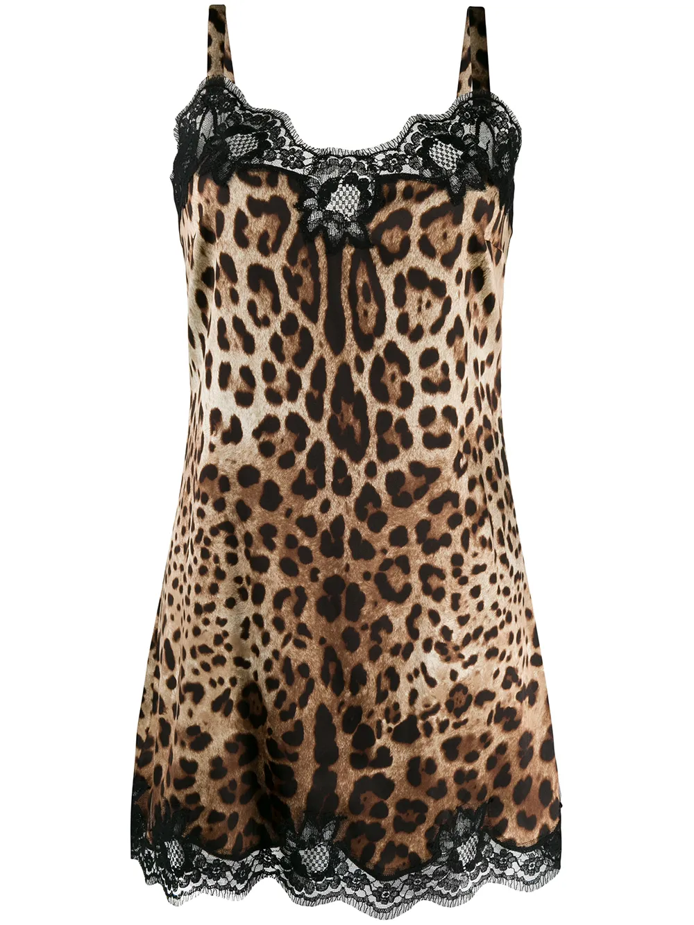 

Топ на бретелях с леопардовым принтом DOLCE & GABBANA, коричневый