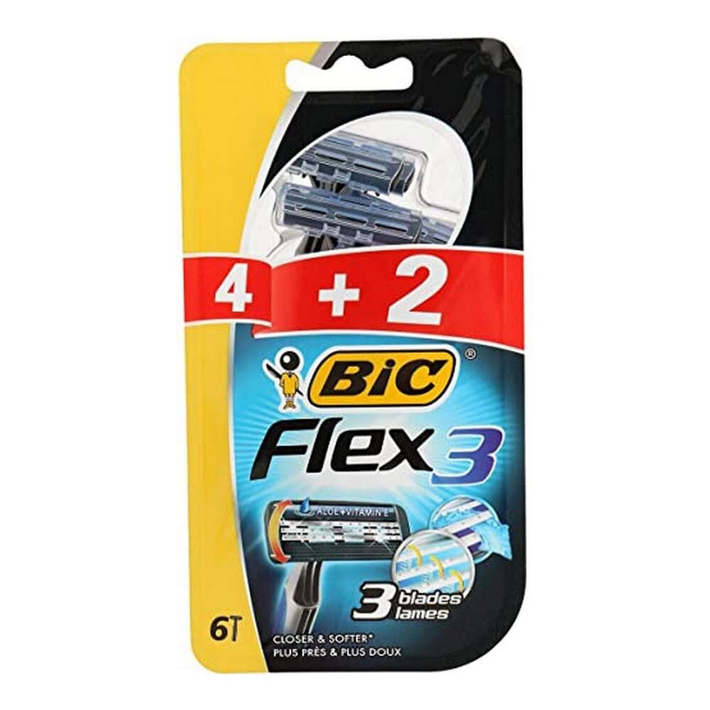 

Бритва Flex 3 classic maquinilla de afeitar desechable Bic, 6 шт