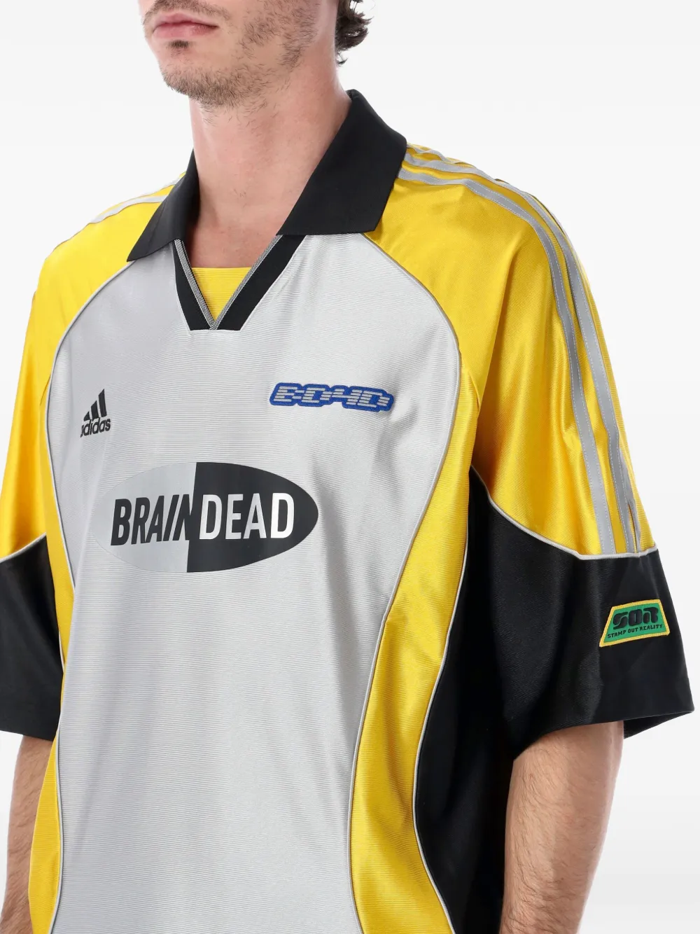 Футболка в стиле футбольной формы X Brain Dead Adidas, серый — фото 2