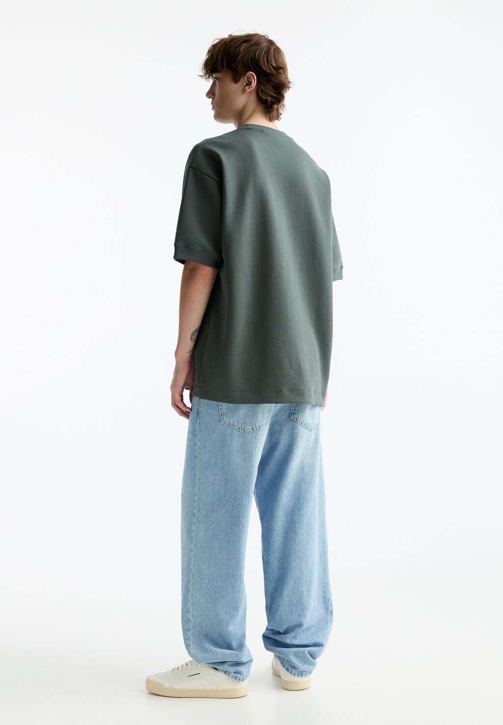 

Базовая футболка SHORT SLEEVE PLUSH PULL&BEAR, темно-зеленый