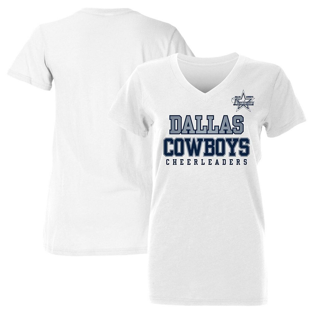 

Белая женская футболка Dallas Cowboys Cheerleaders с v-образным вырезом Dallas Cowboys Merchandise, цвет Cow White