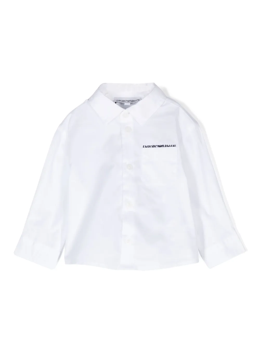 

Рубашка с вышитым логотипом Emporio Armani Kids, белый