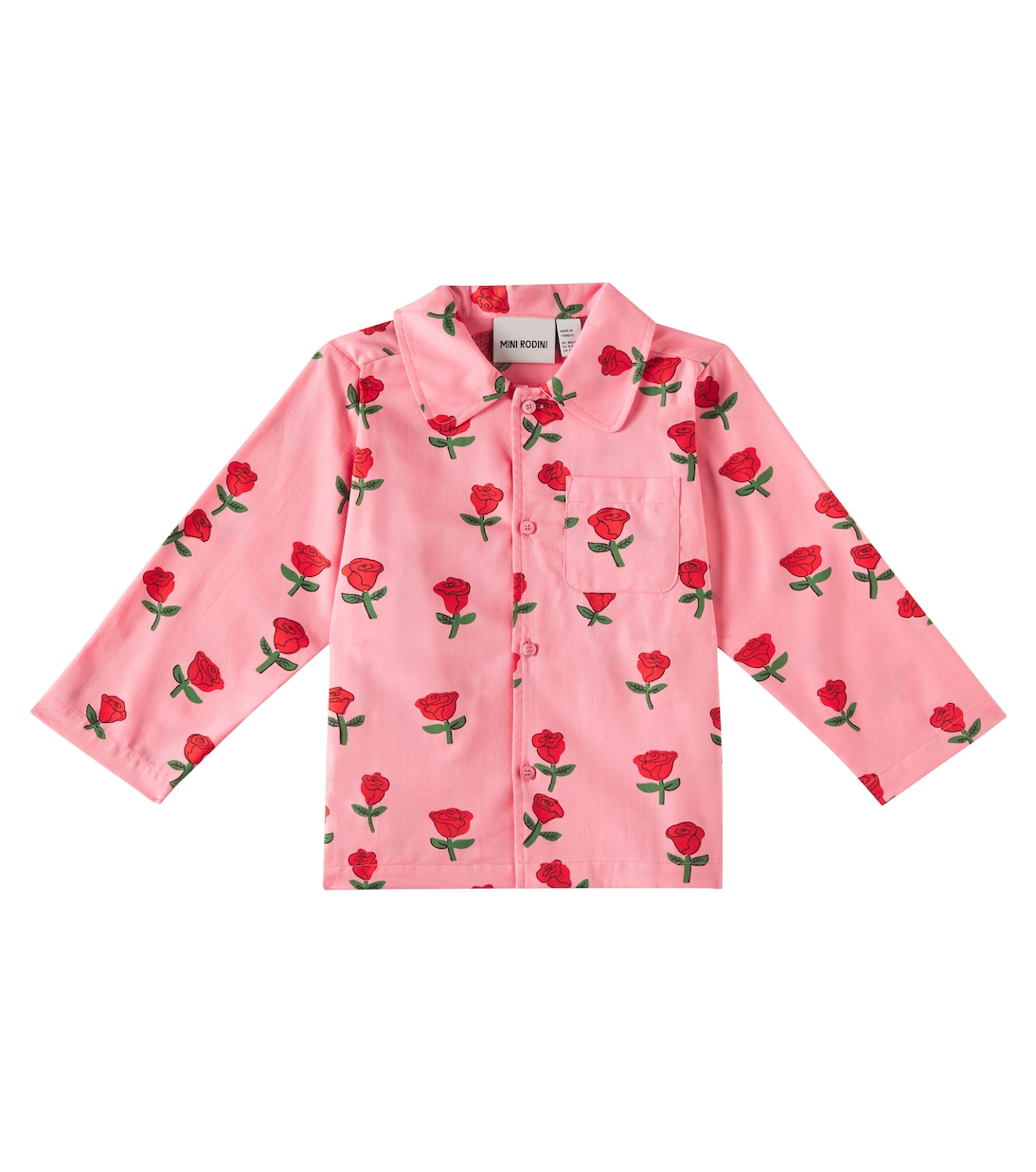 

Хлопковая рубашка Roses Mini Rodini, розовый