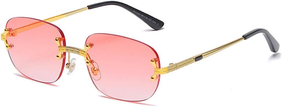 

Популярные солнцезащитные очки 2027 года, маленькие, прямоугольной формы, в стиле ретро, ​​без оправы, с зеркальным покрытием, защита от УФ-излучения UV400 MTZJH, Red Gradient