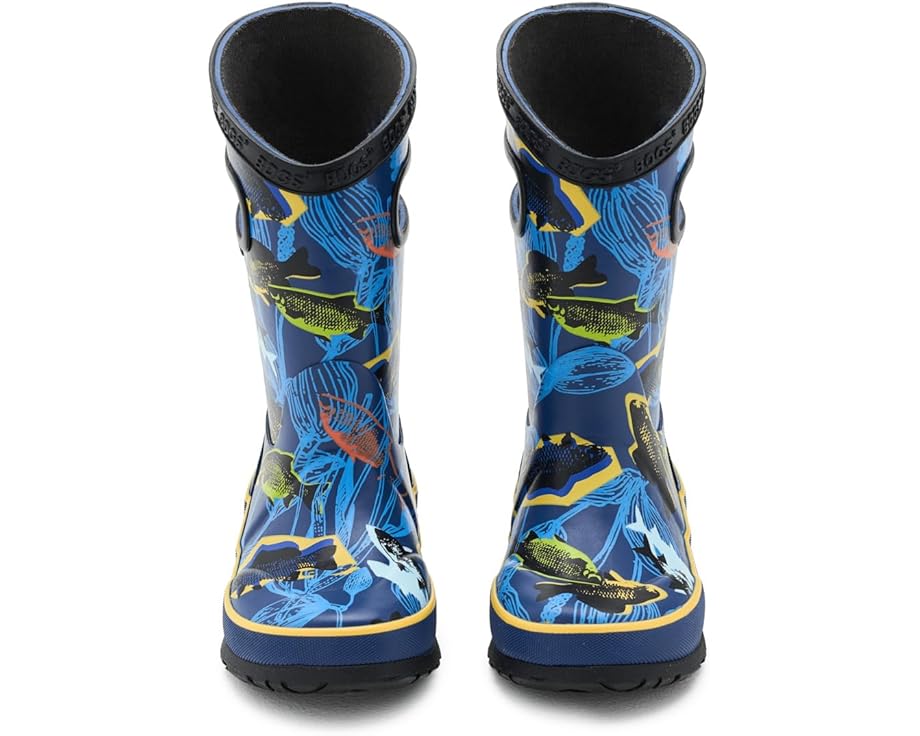 Детские резиновые сапоги Bogs Kids Rainboot Fish (Little Kid/Big Kid), Navy Multi — фото 2