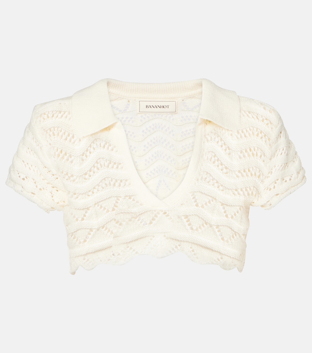 

Короткий топ из трикотажа с добавлением хлопка Coco Bananhot, Knitted White