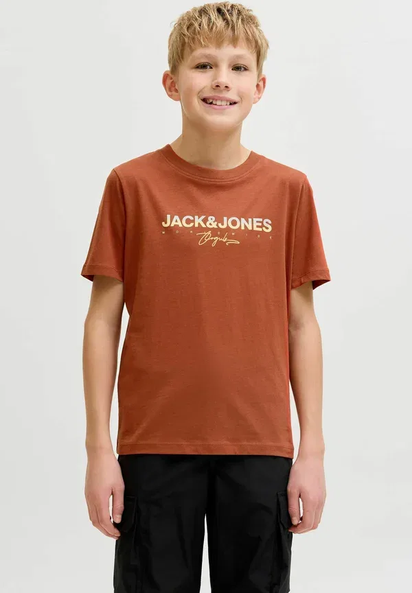 Футболка Jorcanggu tee ss crew neck fst jnr print t-shirt Jack & Jones Junior, аравийская пряность — фото 2