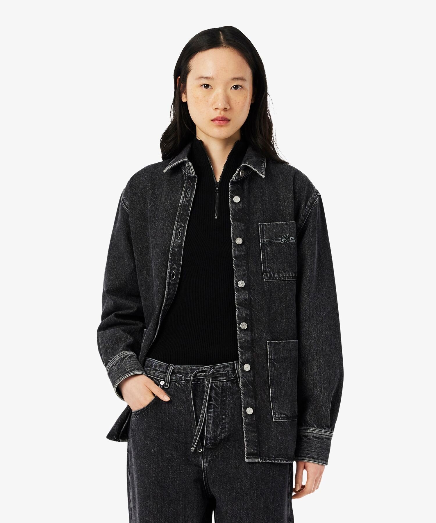 Рубашка-куртка женская LACOSTE Black