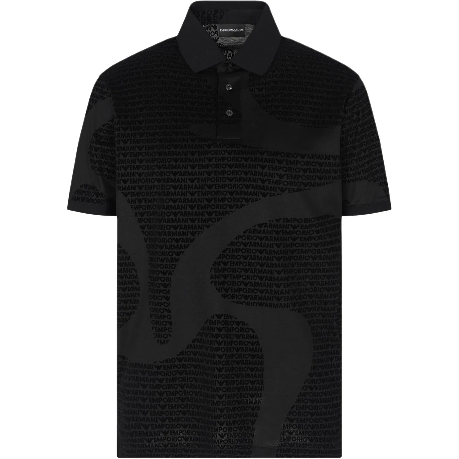 Поло с монограммой EMPORIO ARMANI, Black