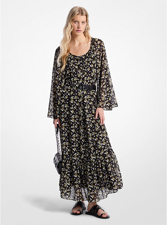 

Платье макси из цветочного жоржета Michael Kors, зеленый