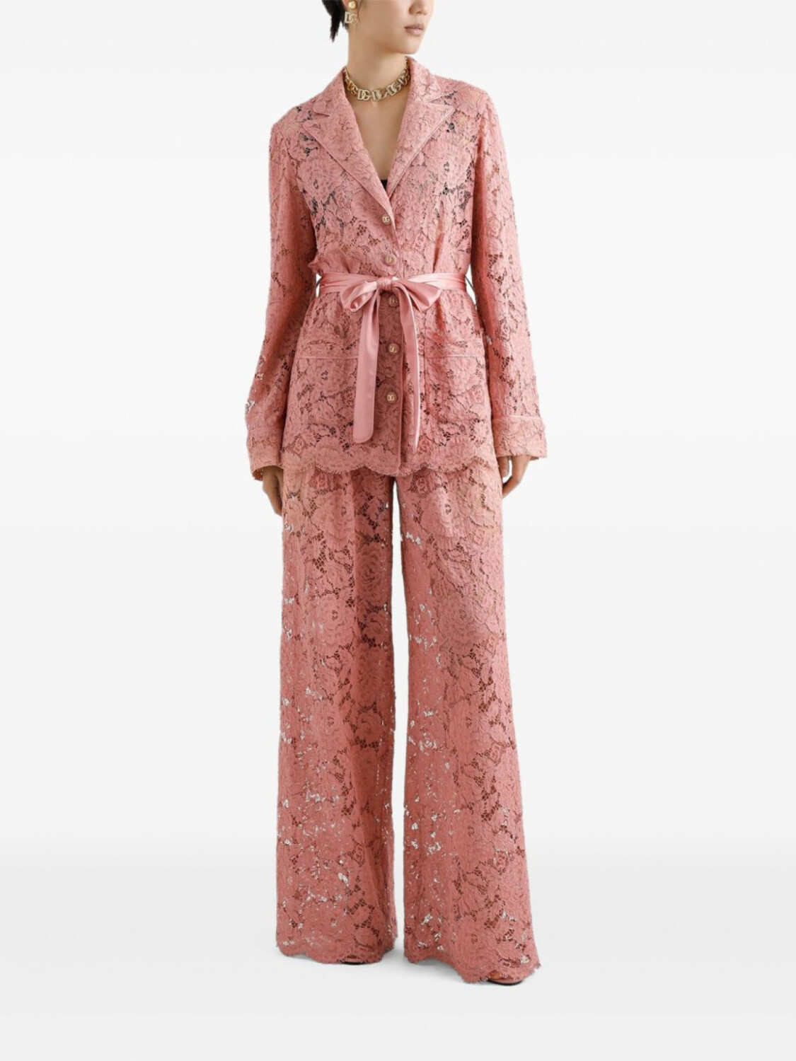 

Dolce & Gabbana кружевная рубашка, розовый