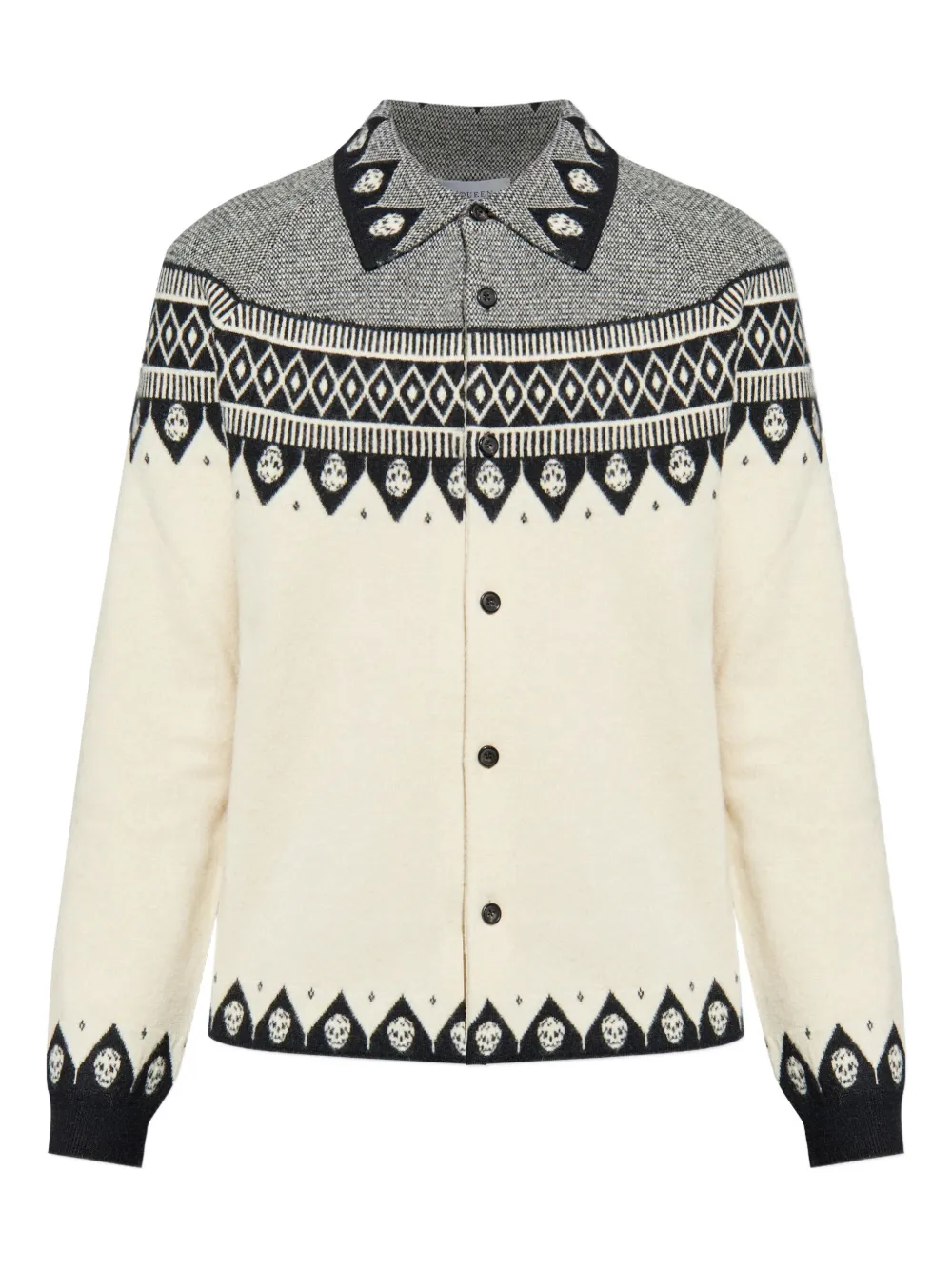 Шерстяной кардиган с декором Skull Alexander Mcqueen, белый