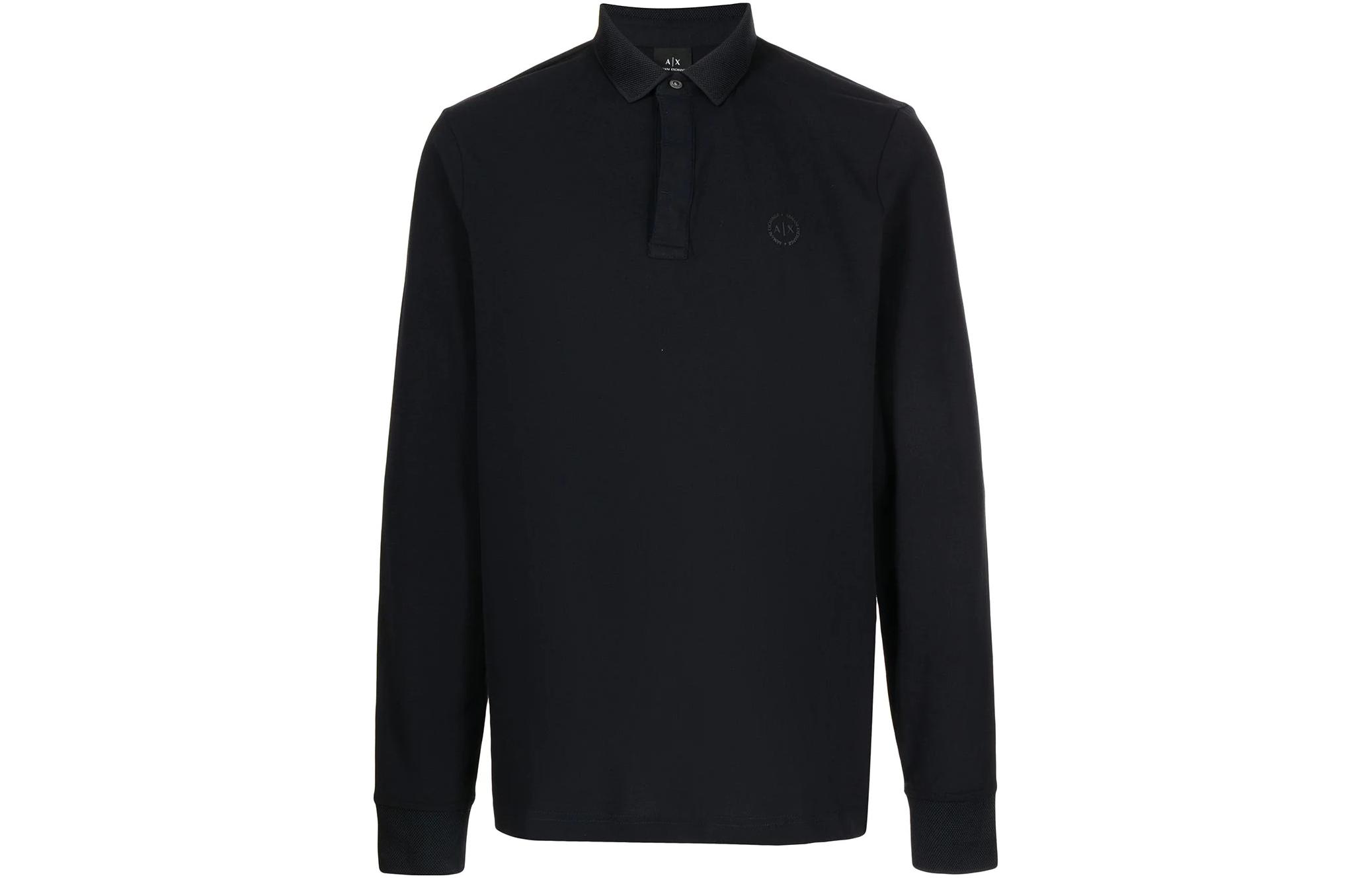 

ARMANI EXCHANGE Мужская черная рубашка-поло AE FW22