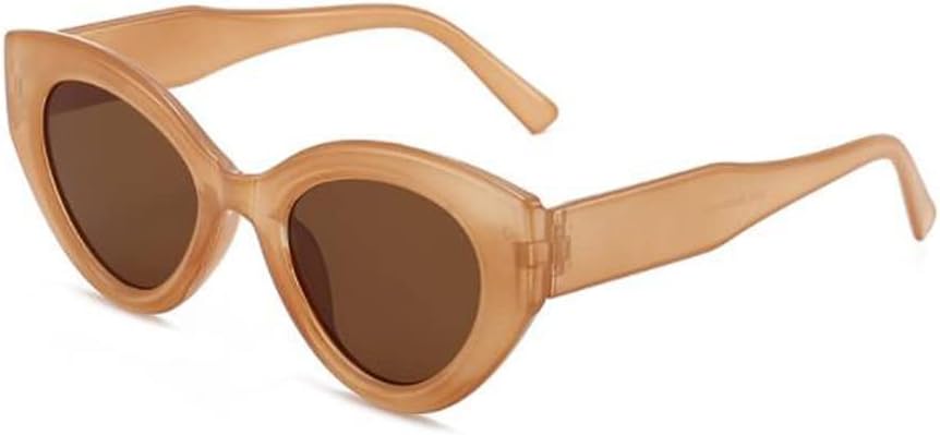 

Солнцезащитные очки в пластиковой оправе для мужчин и женщин, модные, конфетных цветов, овальной формы, с маленькой оправой и защитой от УФ-излучения Weloveushop, Tea Frame Tea Flakes