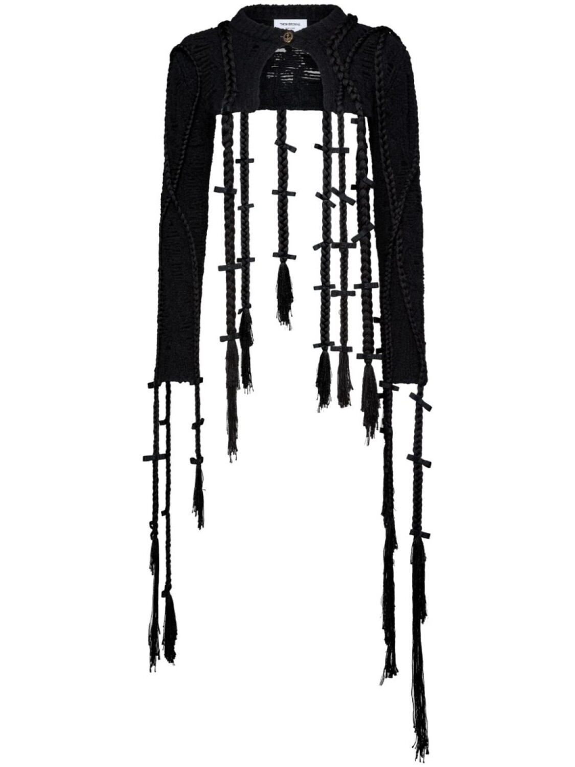 

Джемпер Thom Browne с косичками, черный
