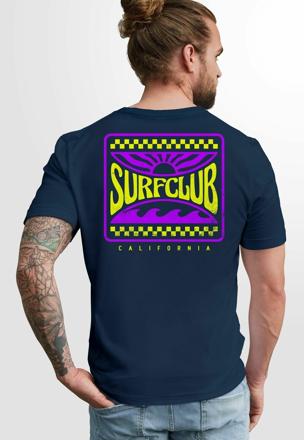 

Футболка с принтом SURFING CLUB CALIFORNIA RETRO MOTIV STREETSTYLE Neverless, синий