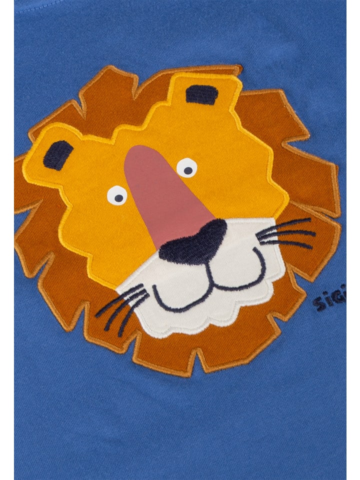 Sigikid Футболка Tiger & Lion, средне-синего цвета — фото 3