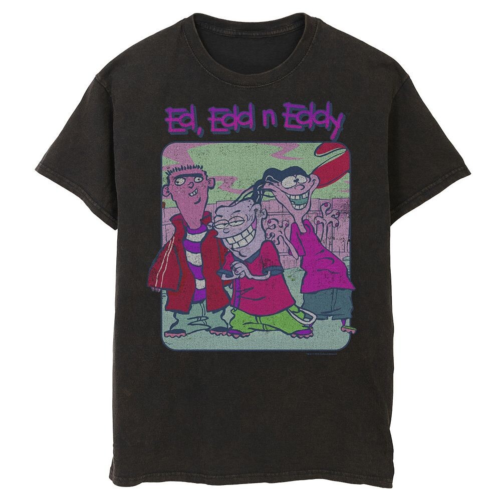 

Мужская футболка с потертым плакатом Ed, Edd & Eddy Licensed Character, черный