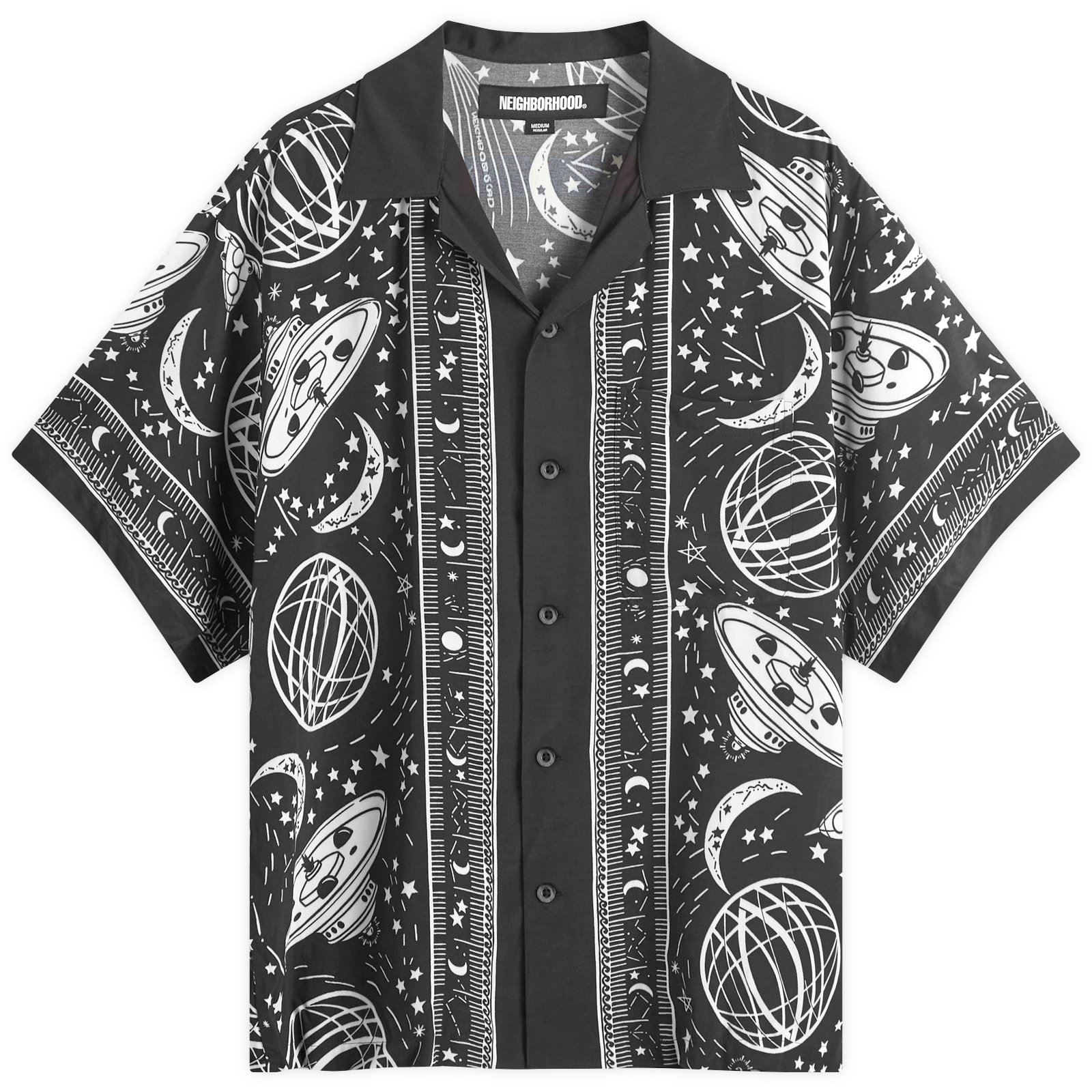 

Рубашка с коротким рукавом Neighborhood Cosmic Hawaiian Vacation Shirt, цвет Black White