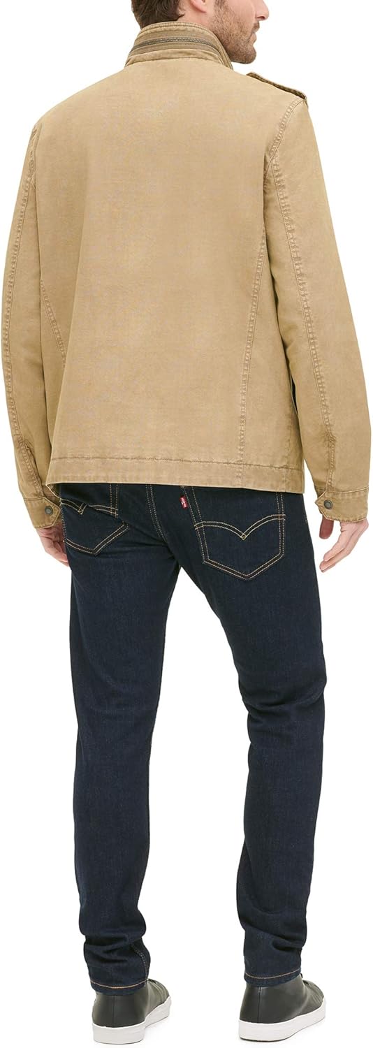 Мужская военная куртка Levi's из стираного хлопка (стандартные размеры, большие и высокие), Light Khaki Unfilled — фото 2