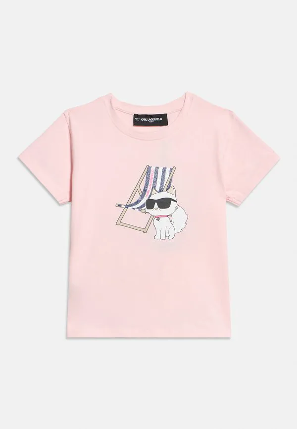 Футболка с принтом Karl Lagerfeld Kids, Pink — фото 3