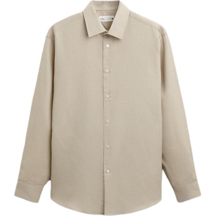 

Рубашка мужская бежевая Zara, бежевый