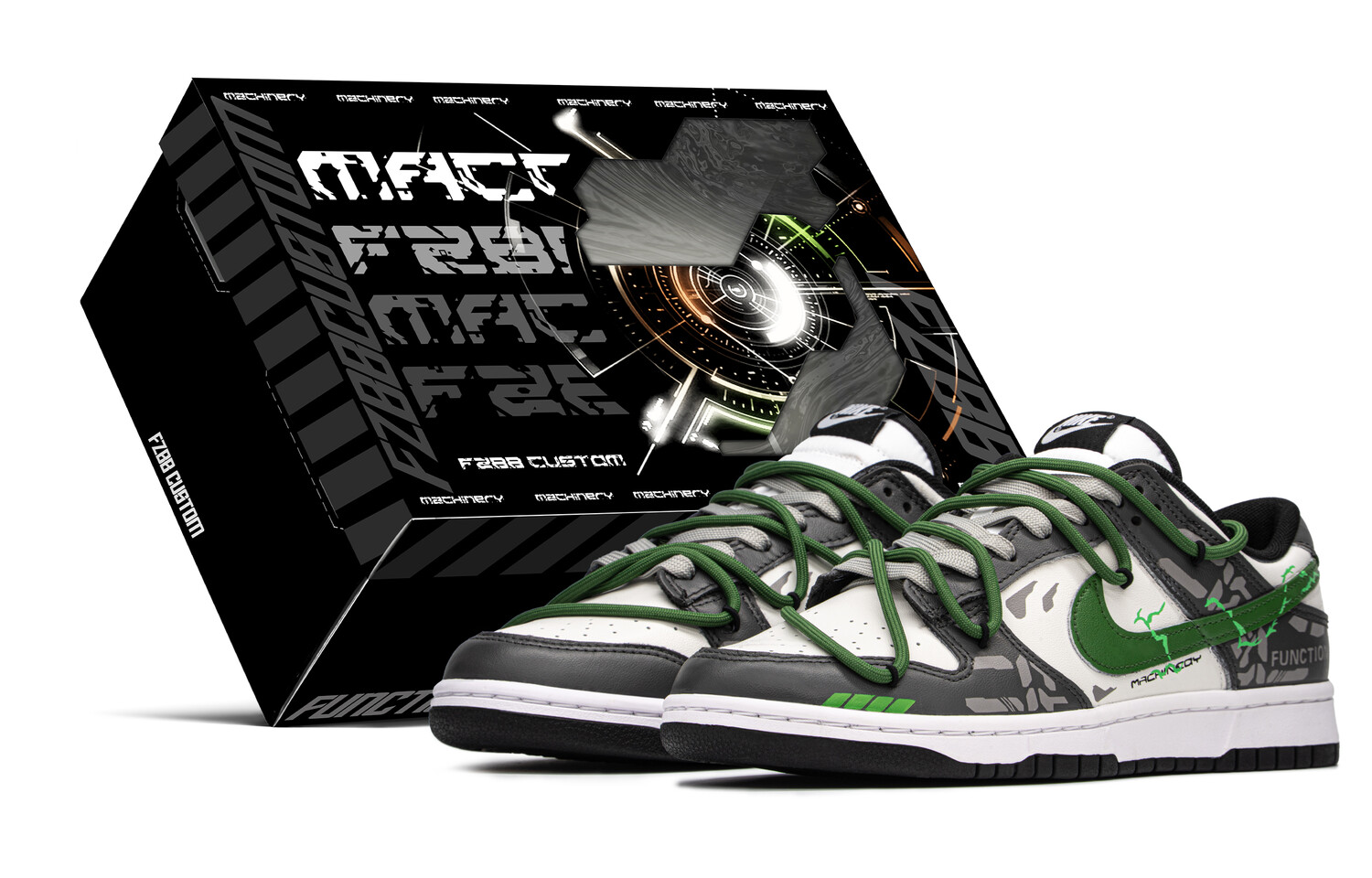 

Кроссовки Nike Dunk Skateboard Shoes Unisex Low-Top Gray/Beige Green