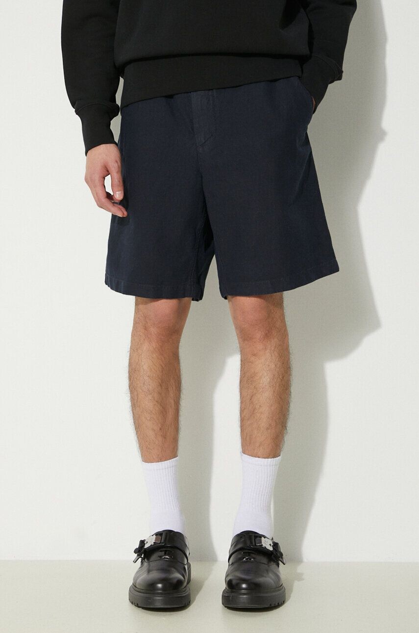 

Ezra Свободные шорты из смесового хлопка и льна Norse Projects, темно-синий