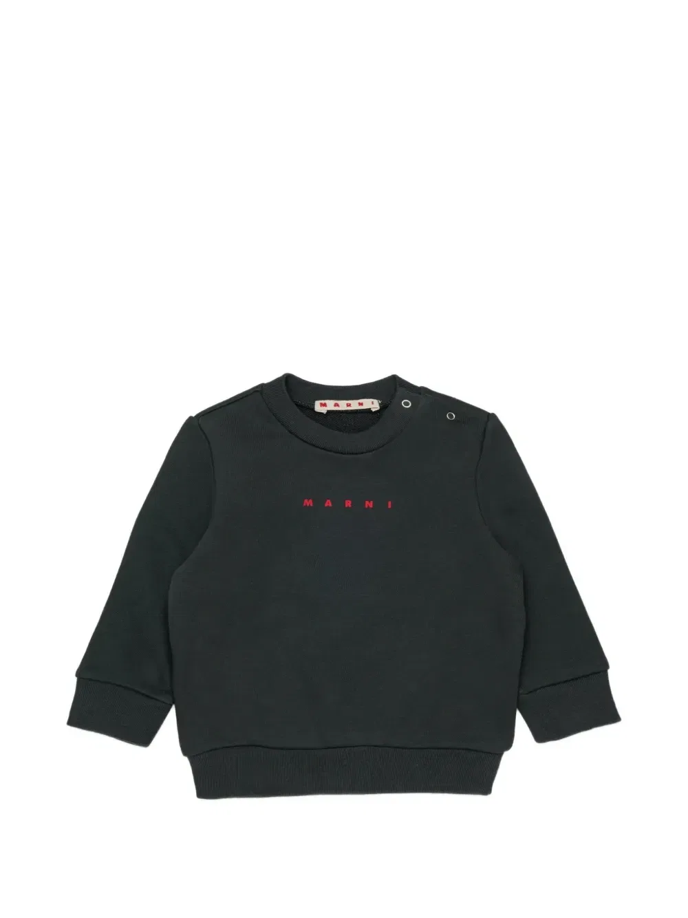 Свитшот с логотипом на пуговицах на плече Marni Kids, черный