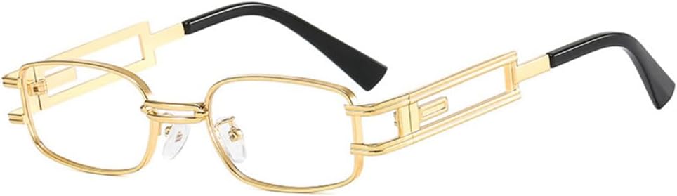 

Металлические прямоугольные солнцезащитные очки для женщин в стиле стимпанк, мужские ретро-очки в стиле панк, очки с защитой от УФ-излучения UV400, очки для вождения MTZJH, C9gold-clear