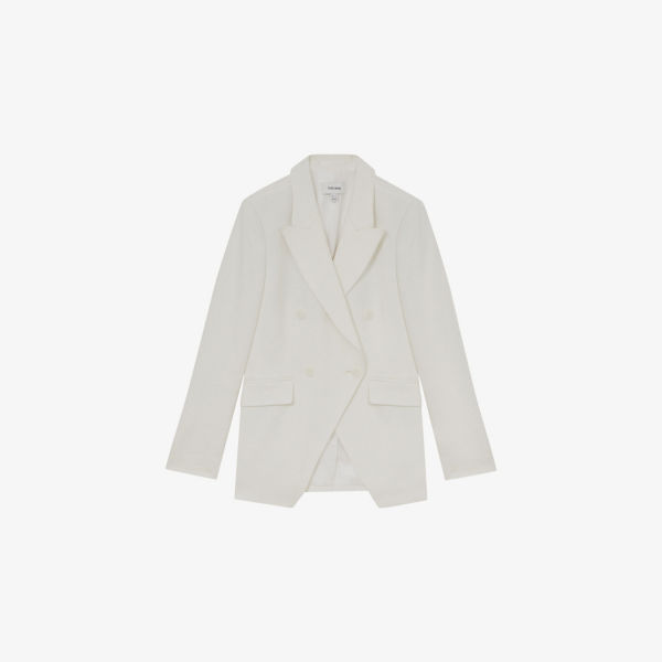 

Двубортный жакет Devon из ткани Reiss, белый