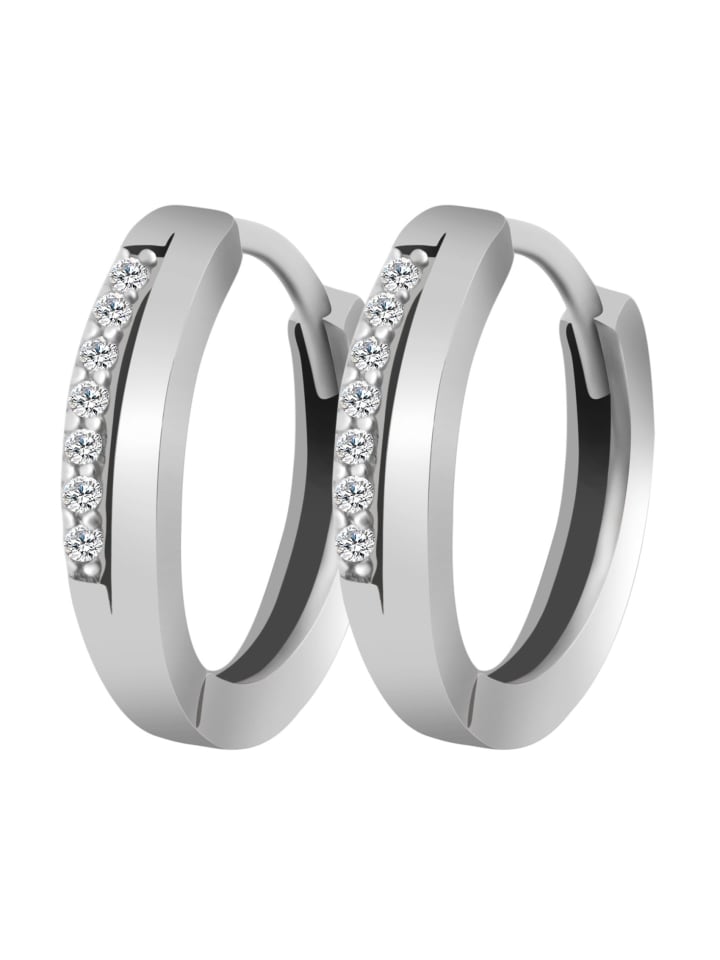 

Adeliás Женские серьги - серьги-кольца на шарнирах из серебра 925 пробы с кубическим цирконием в серебре