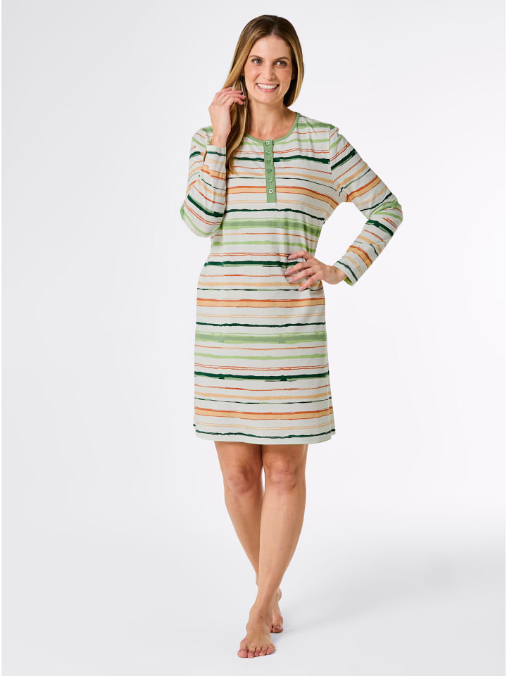 

Ночная рубашка в полоску цвета экрю и эвкалипта WITT WEIDEN