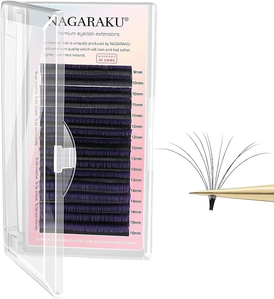 

Ресницы Nagaraku Ombre классические фиолетовые Микс С, 0,07, 7-15 мм