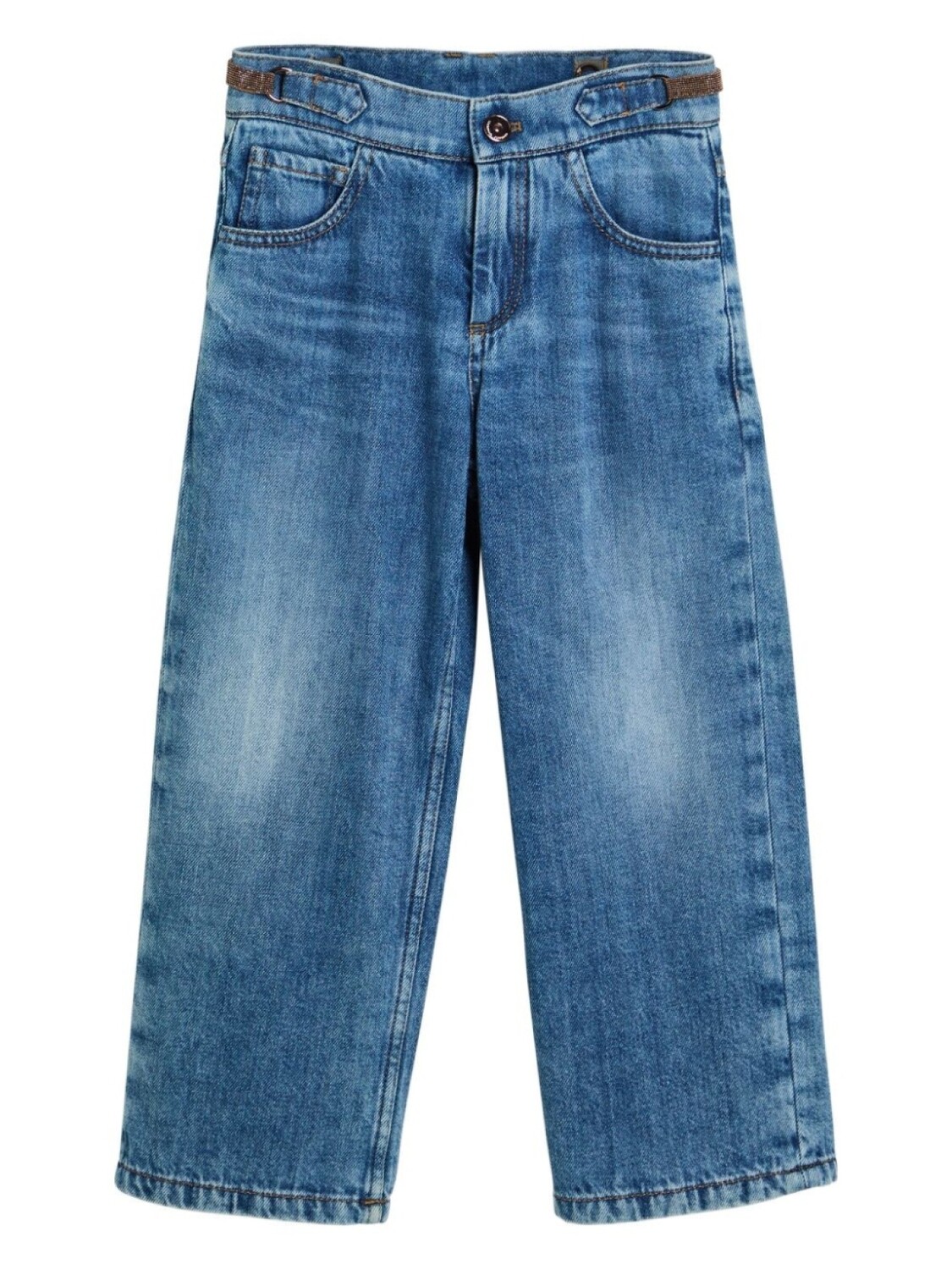 

Brunello Cucinelli Kids хлопковые прямые джинсы, синий
