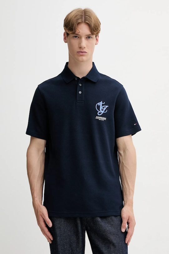 

Хлопковая поло Tommy Jeans, темно-синий