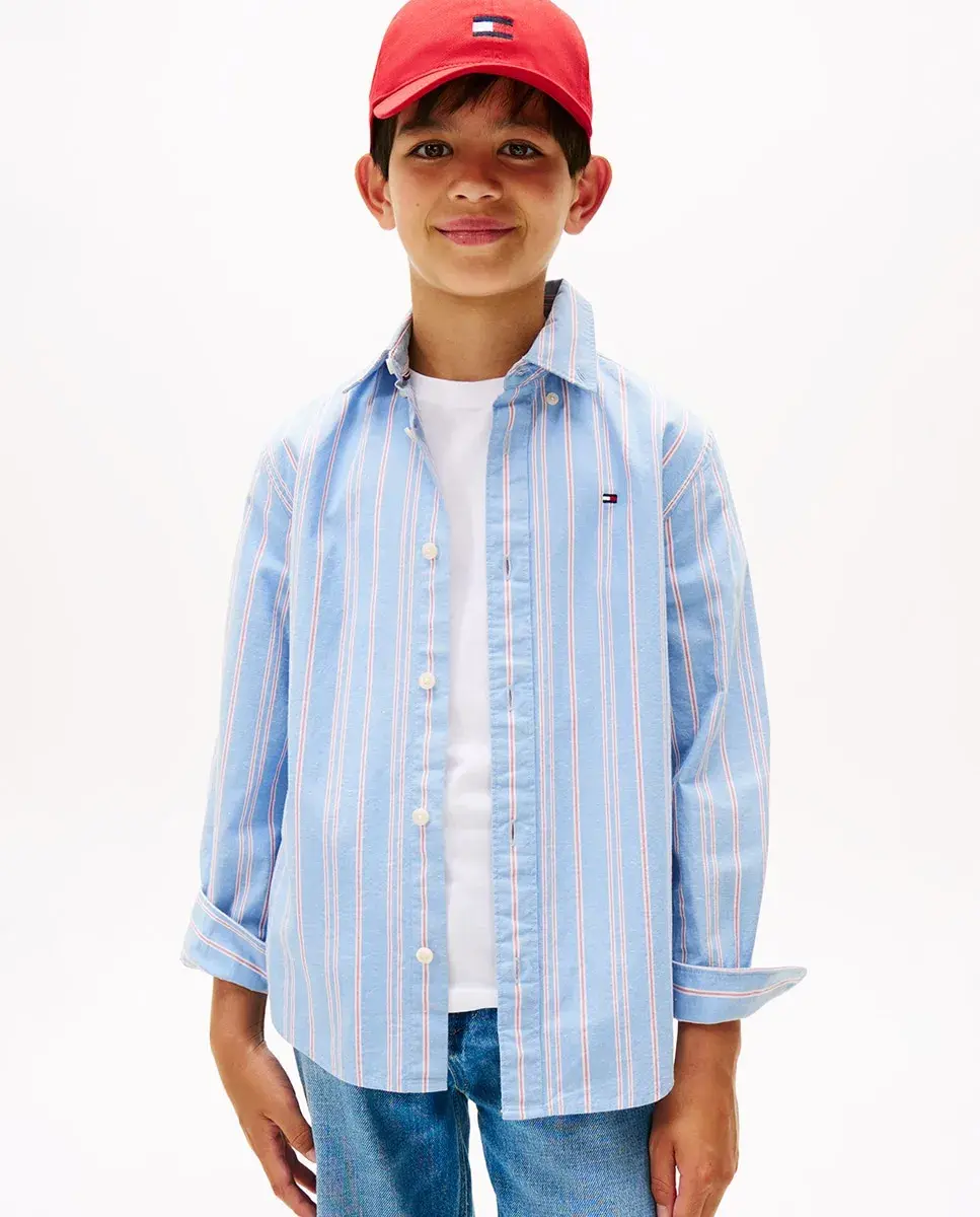 

Рубашка на пуговицах в полоску для мальчика Tommy Hilfiger, синий